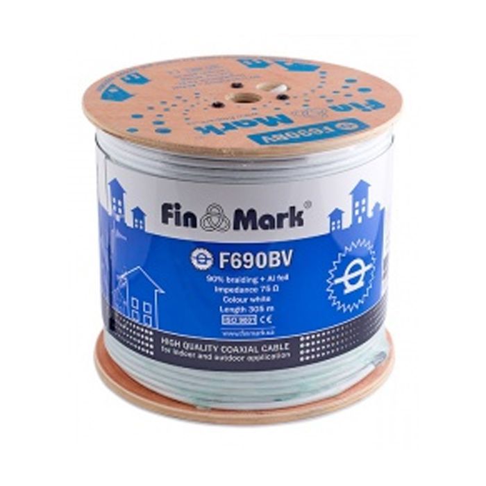 Кабель телевизионный FinMark RG-690, CCS, 305м, white (F690BV_305_white) изображение 2
