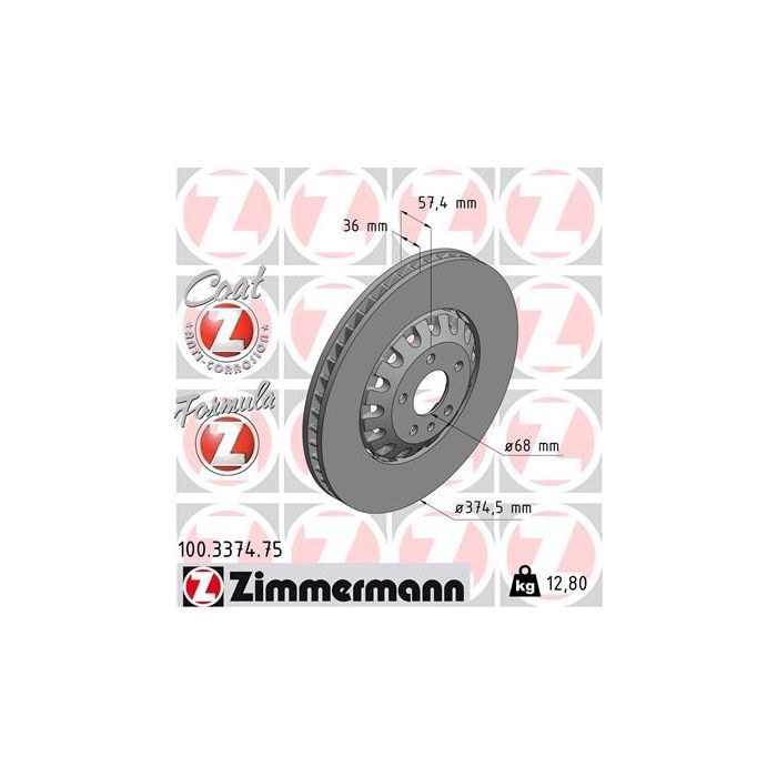 Тормозной диск ZIMMERMANN 100.3374.75