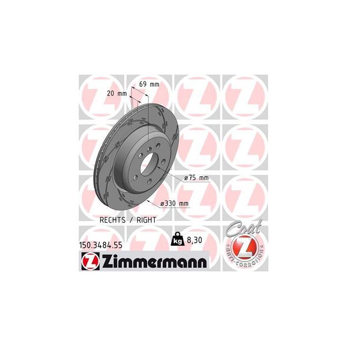 Тормозной диск ZIMMERMANN 150.3484.55