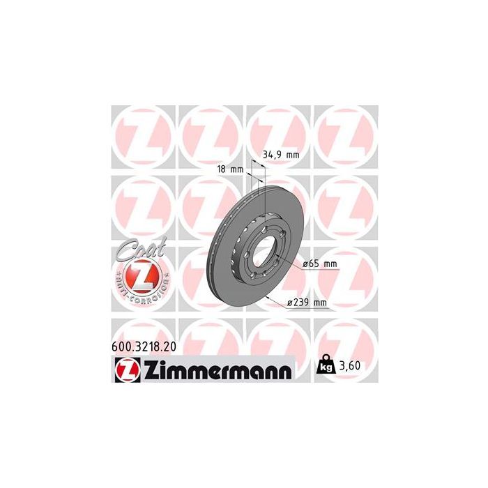 Тормозной диск ZIMMERMANN 600.3218.20
