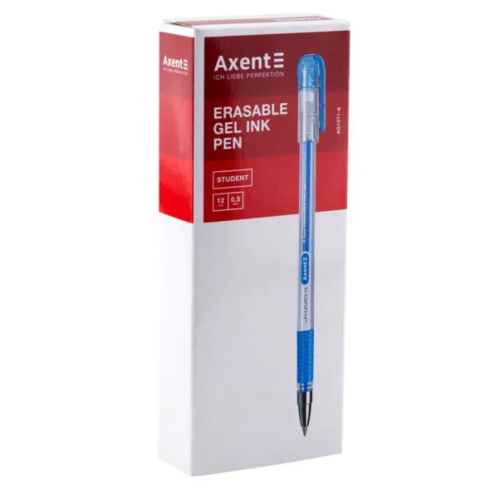 Ручка гелевая Axent Пиши-стирай Student, синяя в ассортименте (AG1071-02-A) изображение 2