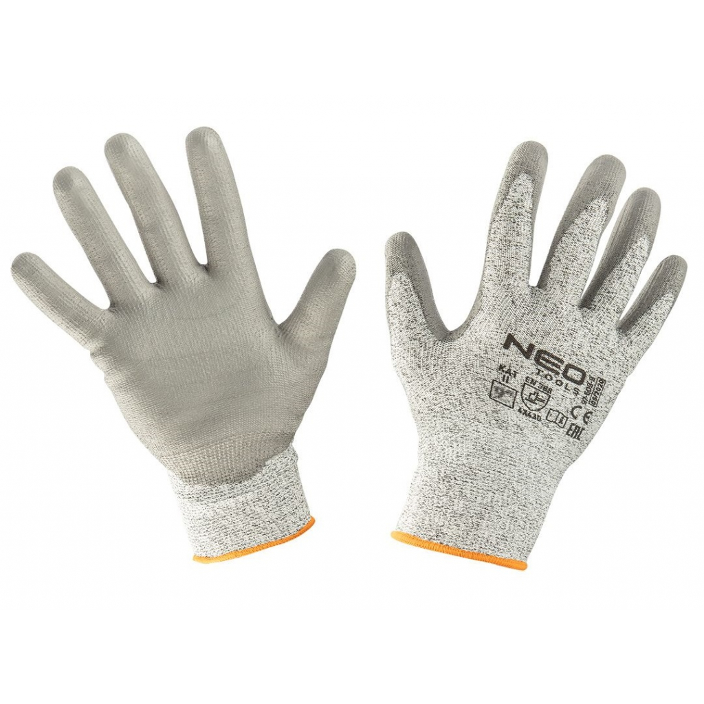Захисні рукавиці Neo Tools з поліуретановим покриттям, проти порізів, р. 10 (97-609-10)