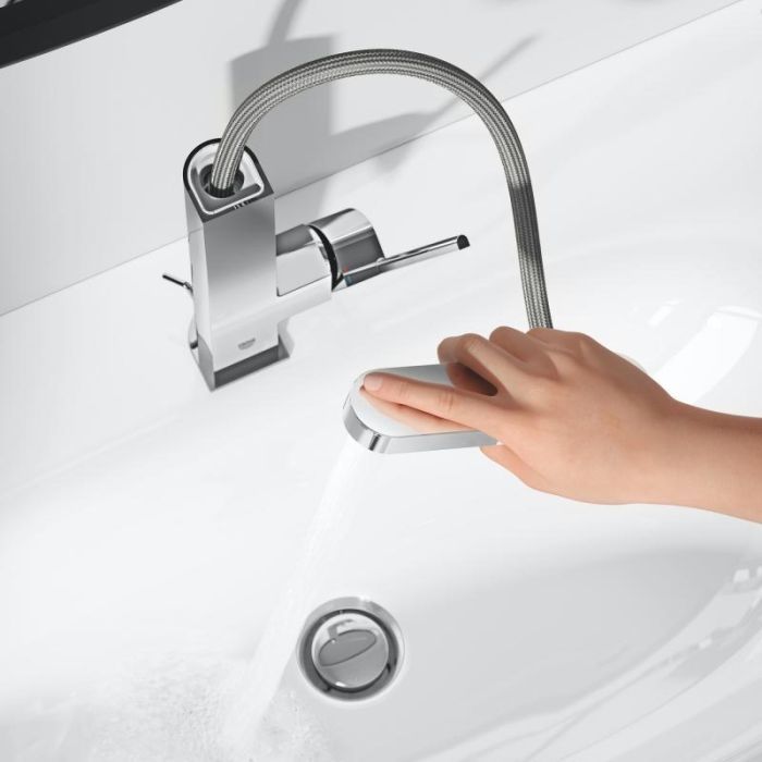 Смеситель Grohe PLUS д / раковины L, хром, с донным клапаном (23844003) изображение 5