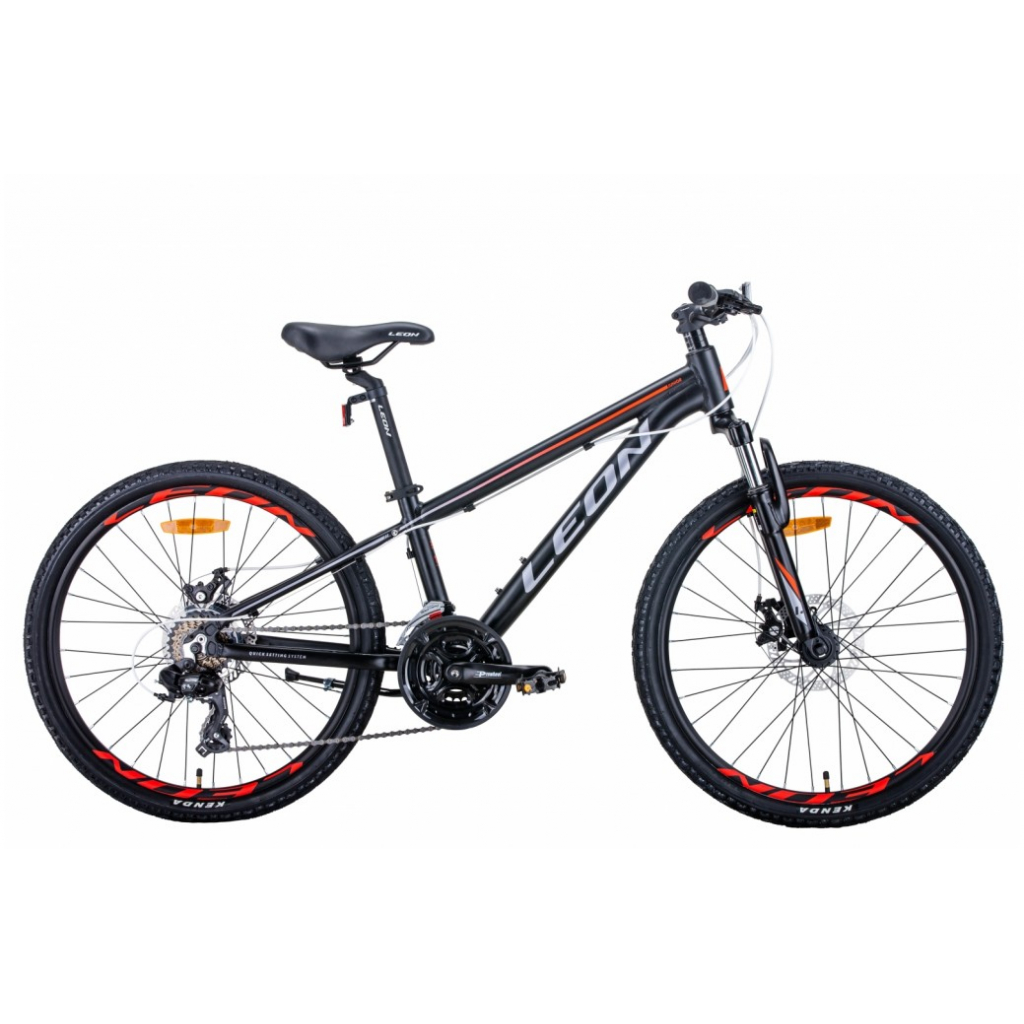 Велосипед Leon 24" JUNIOR AM DD рама-12" 2021 Black/Orange (OPS-LN-24-073)