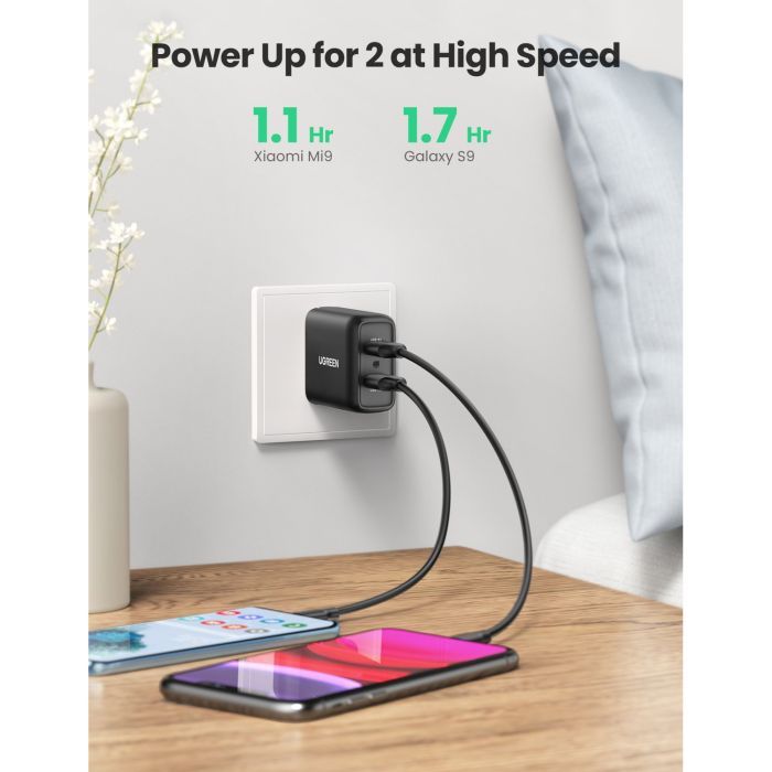 Зарядное устройство Ugreen CD161 36W 2xUSB QC 3.0 Charger (Black) (10216) изображение 5