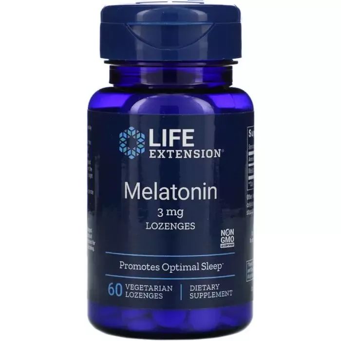 Антиоксидант Life Extension Мелатонин, Melatonin, 3 мг, 60 вегетарианских леденцов (LEX-33206)