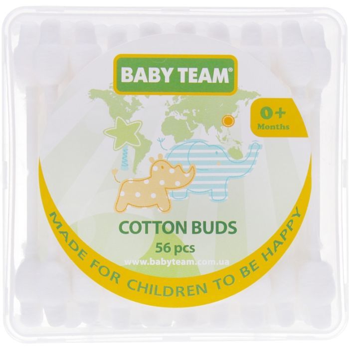 Ватные палочки Baby Team с ограничителем, 56 шт (0100)