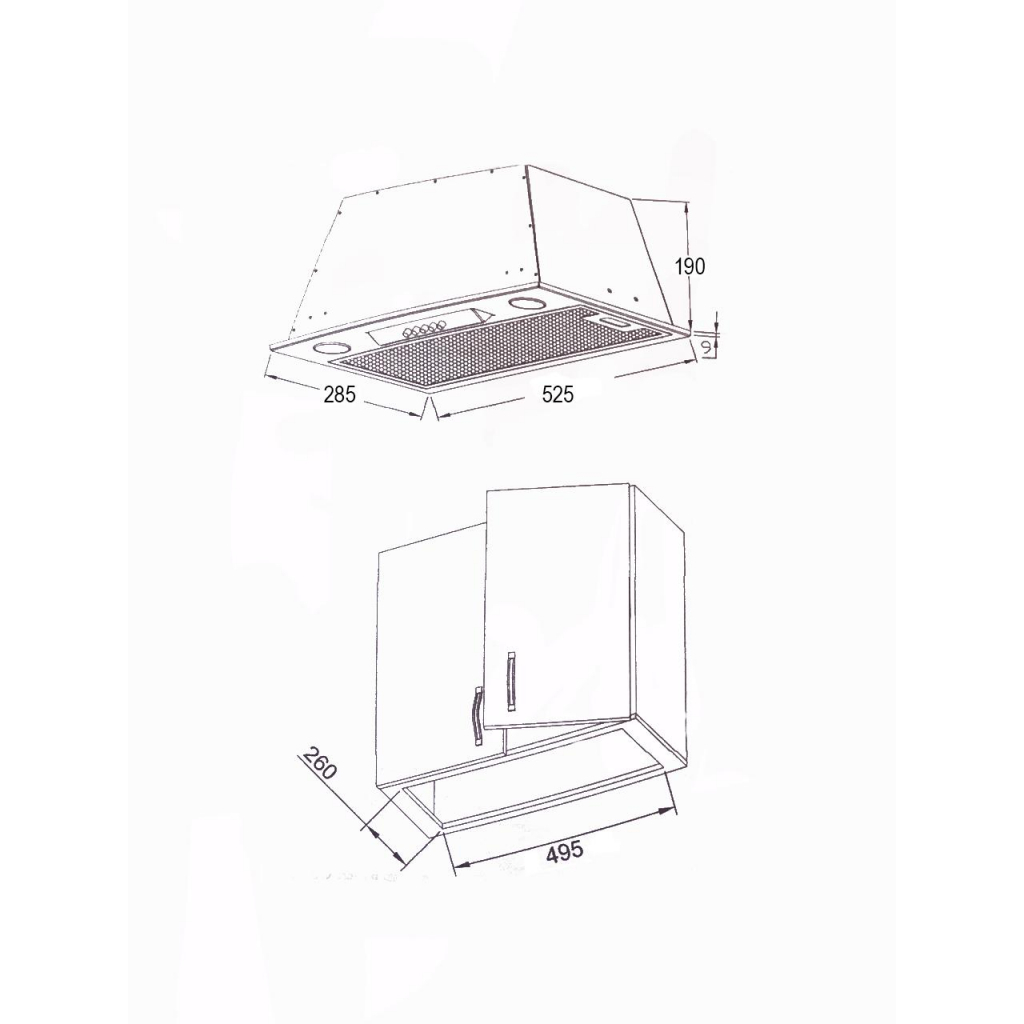 Вытяжка кухонная Borgio BIT-BOX full glass 60 ivory (РН015838) изображение 2