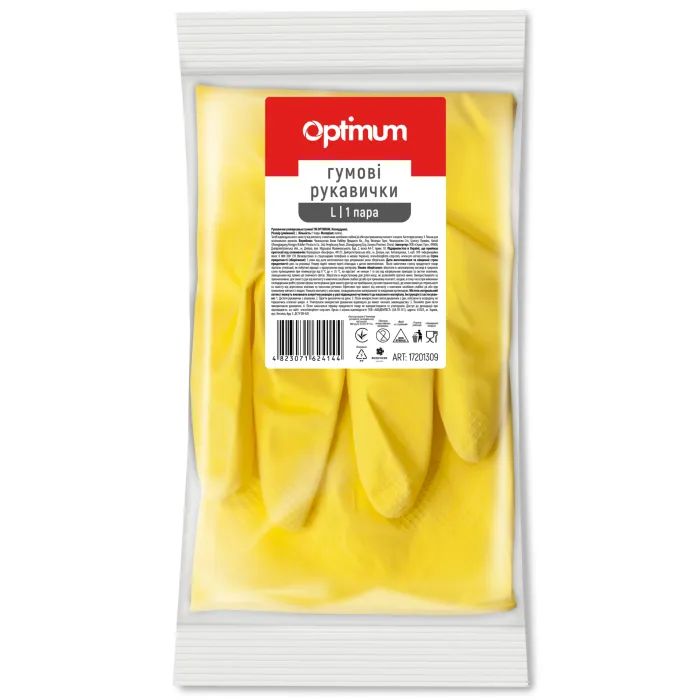 Перчатки хозяйственные PRO service Optimum латексные L Желтые 1 пара (4823071624144)