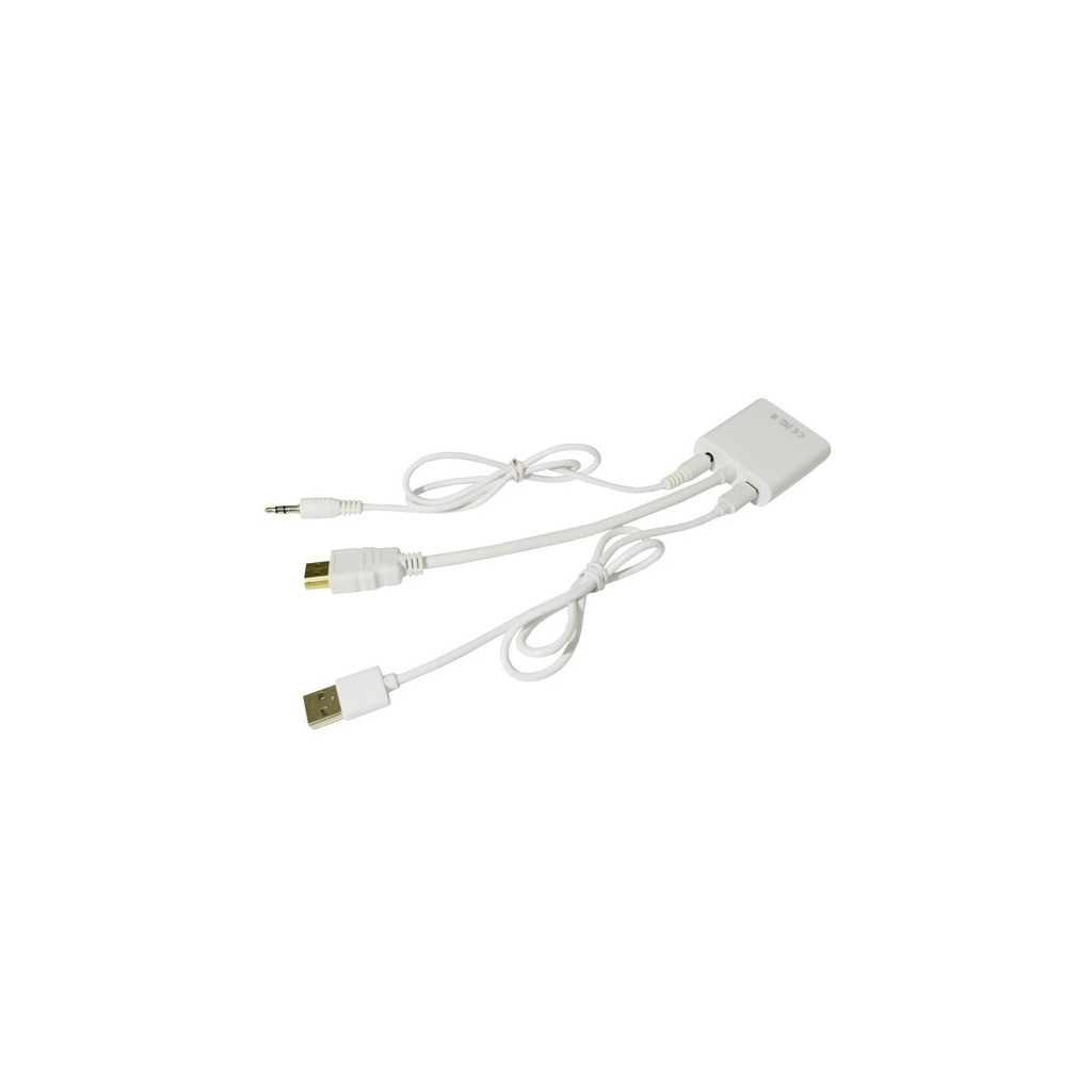 Переходник HDMI M to VGA F (с кабелями аудио и питания от USB) ST-Lab (U-990 white) изображение 5