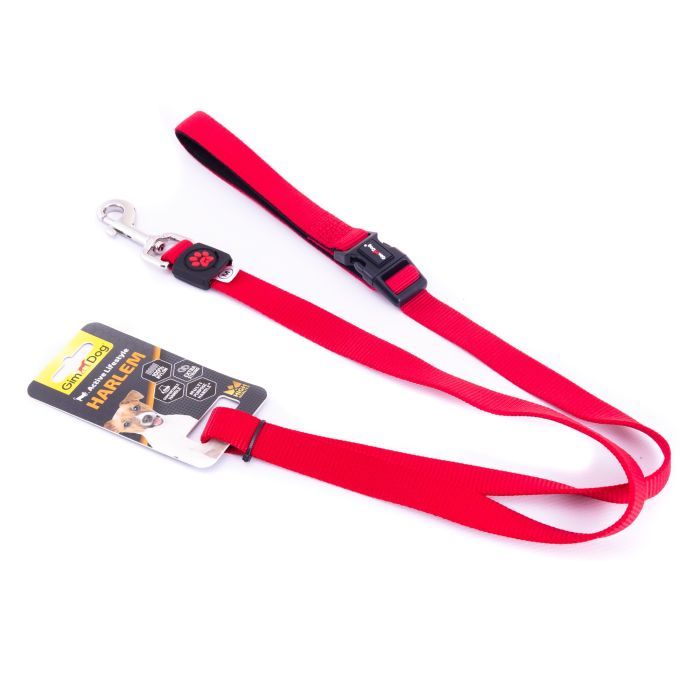 Повідець для собак GimDog HARLEM неопрен 2.5х120 см (червоний) (8009632058924) зображення 2