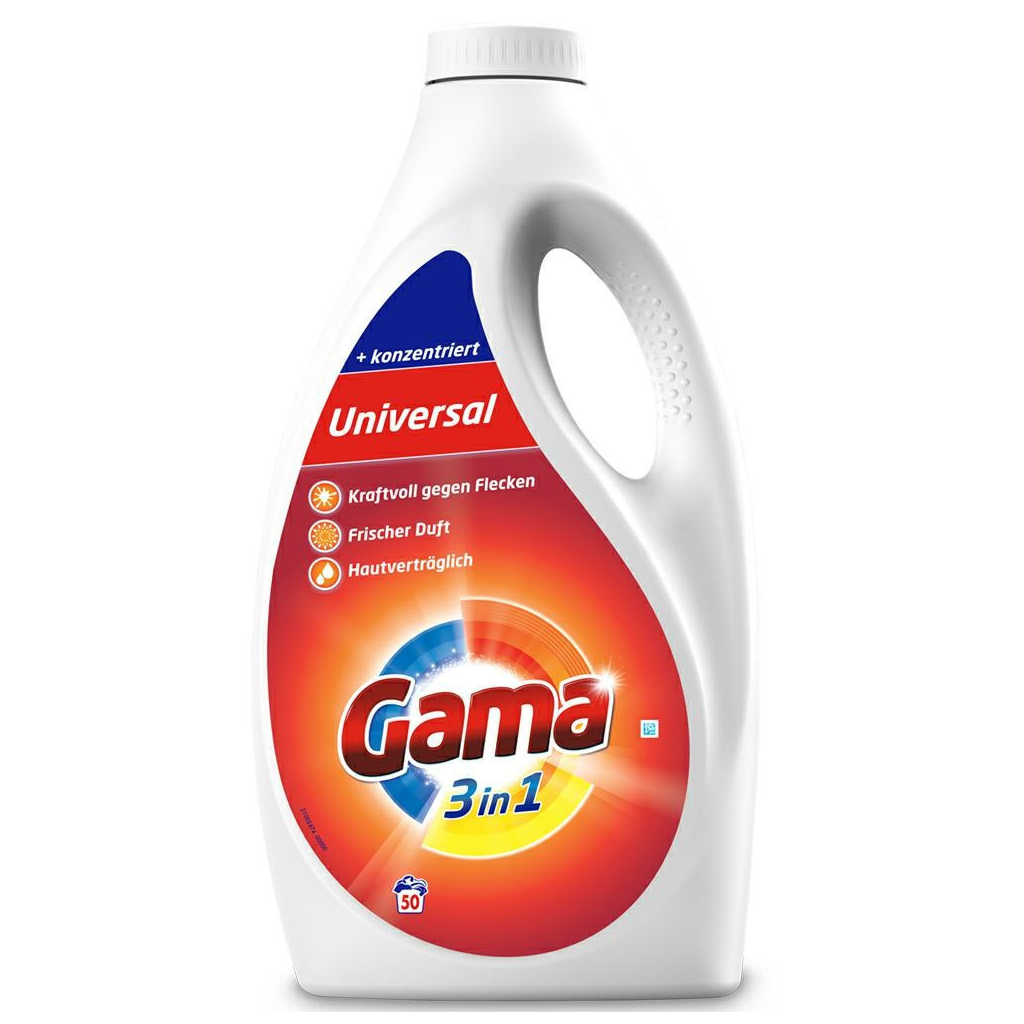 Гель для прання Gama 3 in 1 Universal 2.5 л (8435495818717)