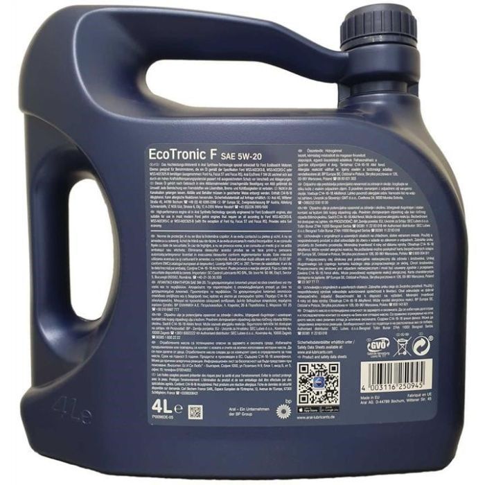 Моторное масло Aral EcoTronic F 5W-20 4L (15570E) изображение 2