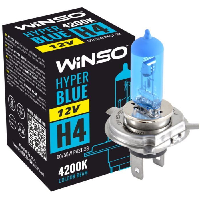 Автолампа WINSO H4 HYPER BLUE 4200K 60/55W (712440) изображение 2