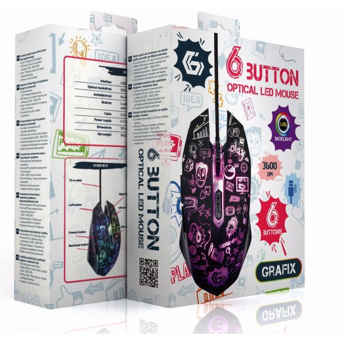 Мышка Gembird MUS-6B-GRAFIX-01 USB Black (MUS-6B-GRAFIX-01) изображение 9
