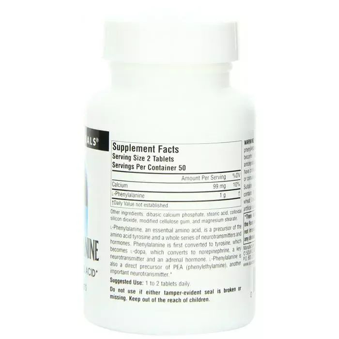 Аминокислота Source Naturals L-Фенилаланин 500мг, 100 таблеток (SNS-00161) изображение 2