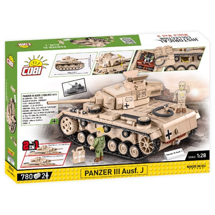 Конструктор Cobi Вторая Мировая Война Танк Panzer III, 780 деталей (COBI-2562) изображение 2