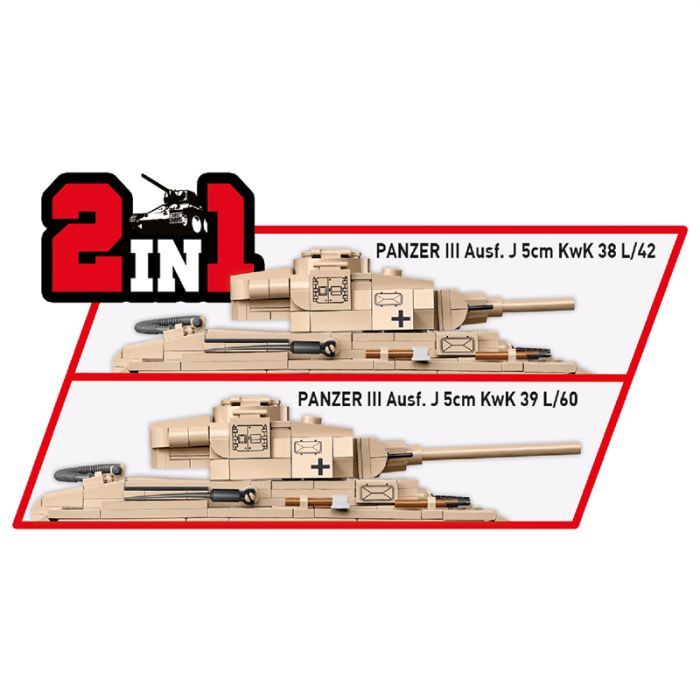 Конструктор Cobi Вторая Мировая Война Танк Panzer III, 780 деталей (COBI-2562) изображение 6