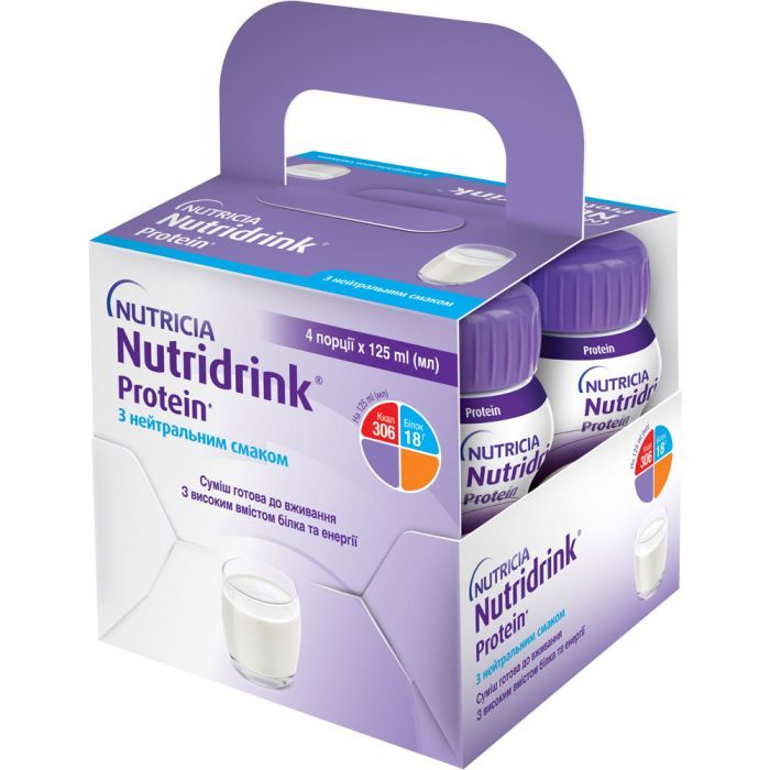 Детская смесь Nutricia Nutridrink Protein Neutral с нейтральным вкусом с высоким содержанием белка и энергии 4 шт. х 12 (8716900576225) изображение 2