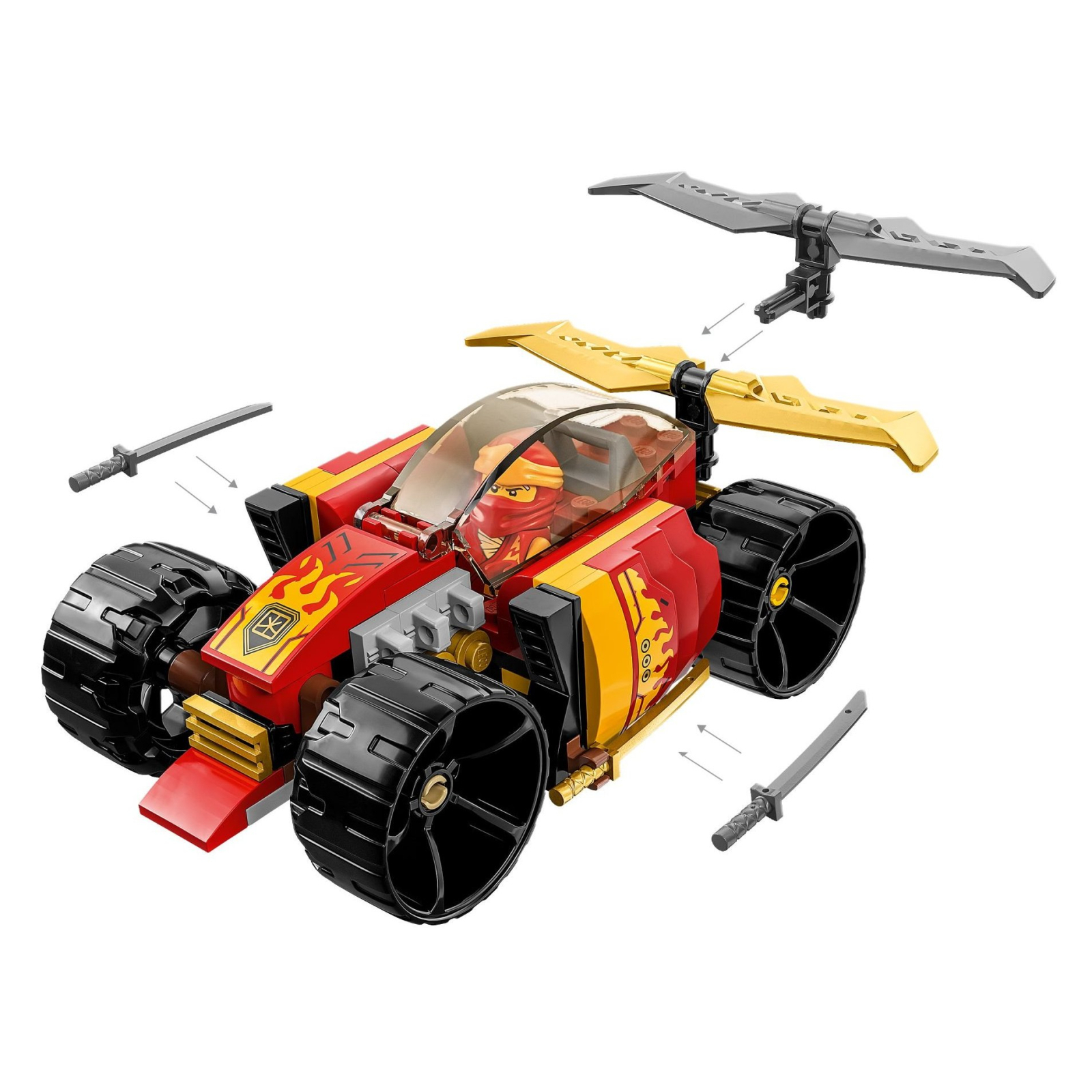 Конструктор LEGO Ninjago Гоночний автомобіль ніндзя Кая EVO 94 деталі (71780) зображення 4