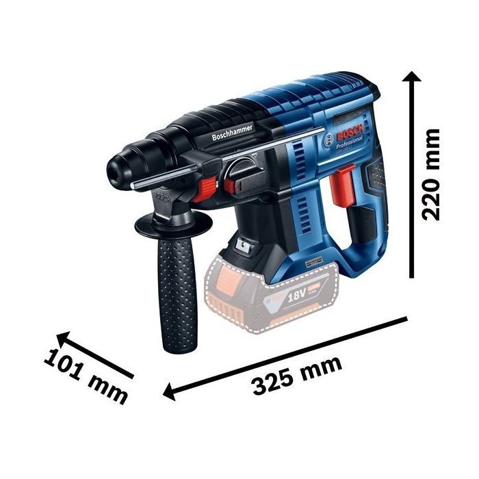 Перфоратор Bosch GBH 180-LI, 2х4Ah, 18, 2 Дж, 2.3 кг (0.611.911.121) изображение 5