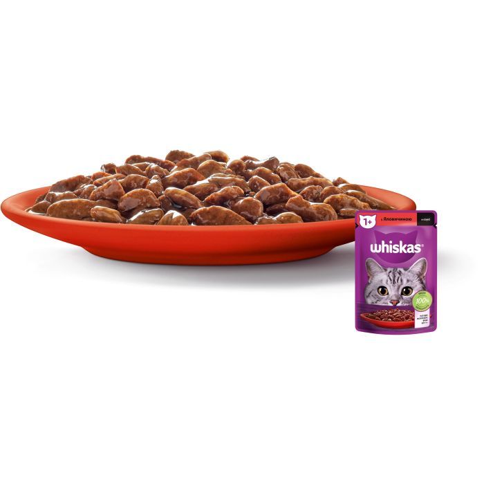 Вологий корм для кішок Whiskas Яловичина в соусі 85 г (5900951301940) зображення 4