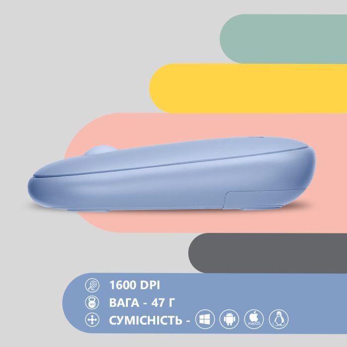 Мишка 2E MF300 Silent Wireless/Bluetooth Graphite Black (2E-MF300WBK) зображення 6