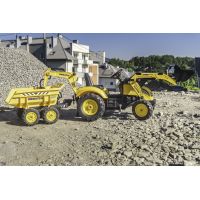 Веломобиль Falk Komatsu трактор на педалях с прицепом, передним и задним ковшом Желтый (2086W) изображение 10