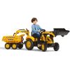 Веломобиль Falk Komatsu трактор на педалях с прицепом, передним и задним ковшом Желтый (2086W) изображение 4