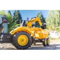 Веломобиль Falk Komatsu трактор на педалях с прицепом, передним и задним ковшом Желтый (2086W) изображение 5
