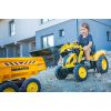 Веломобиль Falk Komatsu трактор на педалях с прицепом, передним и задним ковшом Желтый (2086W) изображение 8