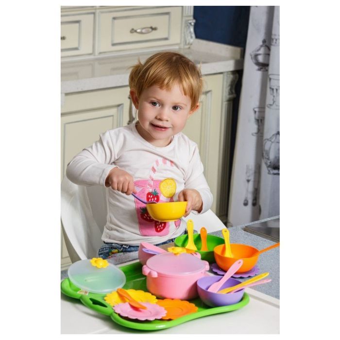 Ігровий набір Tigres посуда столова Ромашка 43 елемента (39149) зображення 4