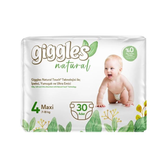 Підгузки Giggles Natural 4 Maxi 7-18 кг 30 шт (8680131206407)