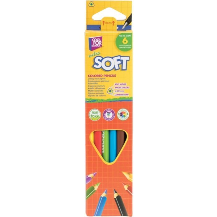 Олівці кольорові Cool For School Extra Soft 6 кольорів (CF15142)