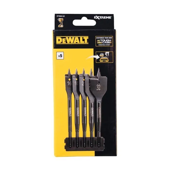 Набор сверл DeWALT перьевых по дереву в кассете EXTREME IMPACT, 6 шт (DT70834)
