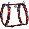 Шлей для собак WAUDOG Nylon с QR паспортом анатомическая H-образная "Граффити" L (5541)