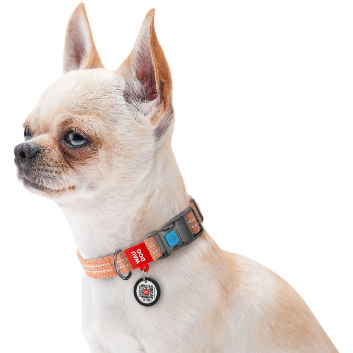 Нашийник для тварин WAUDOG Re-cotton з QR паспортом світловідбивний Ш 15 мм Д 25-35 см салатовий (02865) зображення 5