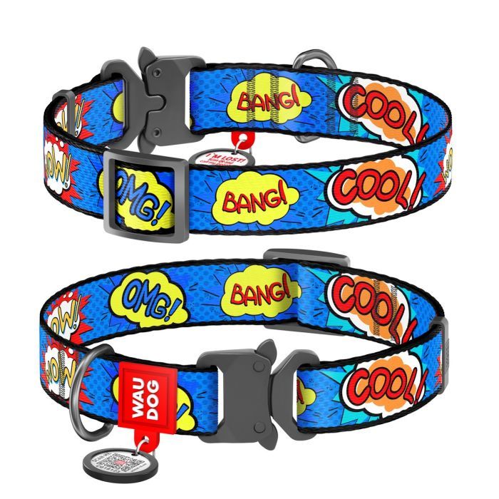 Ошейник для животных WAUDOG Nylon "ВАУ" металлическая пряжка-фастекс XL (5113) изображение 6