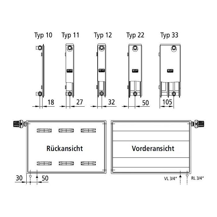 Радиатор отопления Kermi Therm-X2 Line-V, PLV, 22 тип, 500x1600мм (PLV220501601R2K) изображение 4