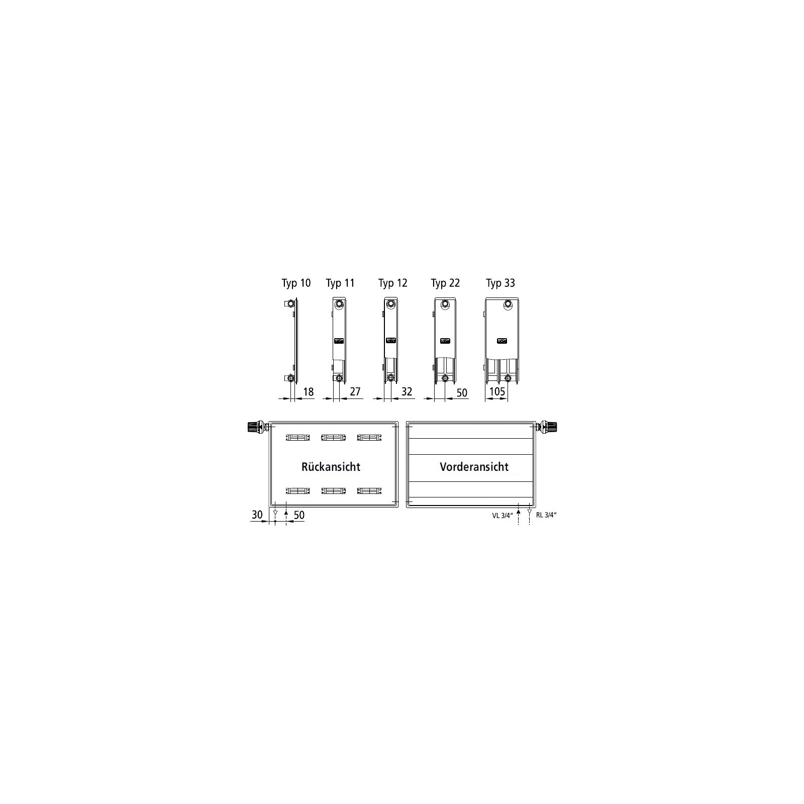 Радіатор опалення Kermi Therm-X2 Line-V, PLV, 22 тип, 500x1600мм (PLV220501601R2K) зображення 4