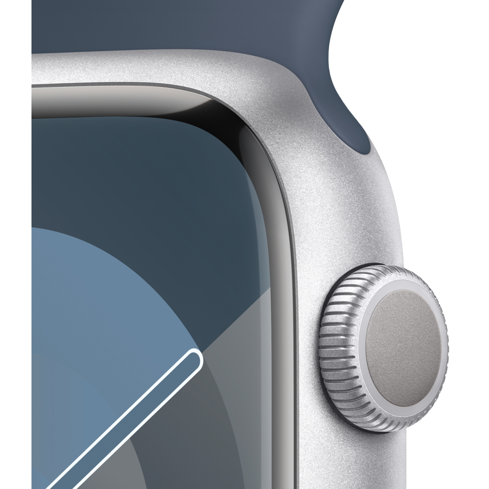 Смарт-годинник Apple Watch Series 9 GPS 45mm Silver Aluminium Case with Storm Blue Sport Band - M/L (MR9E3QP/A) зображення 4