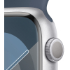 Смарт-часы Apple Watch Series 9 GPS 45mm Silver Aluminium Case with Storm Blue Sport Band - M/L (MR9E3QP/A) изображение 4