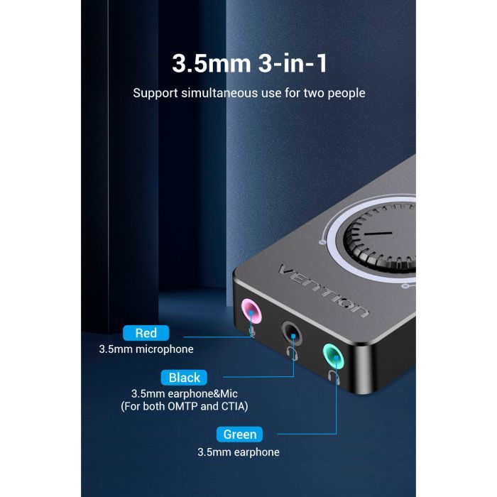 Звуковая плата Vention Audio USB 3х3,5mm jack 0.15m Volume Control (CDRBB) изображение 5