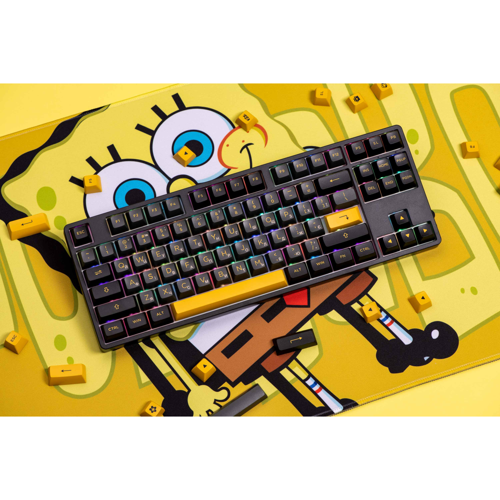 Клавиатура Akko 5087B Plus Black Gold 87Key CS Silver Hot-swappable UA RGB Black (6925758620291) изображение 5