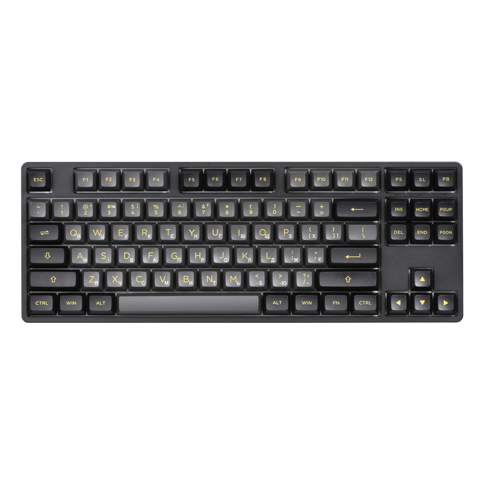 Клавіатура Akko 5087B Plus Black Gold 87Key CS Silver Hot-swappable UA RGB Black (6925758620291)