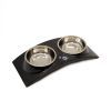 Посуда для собак KIKA Миска RAINBOW двойная L черная (SDML990353LJ)