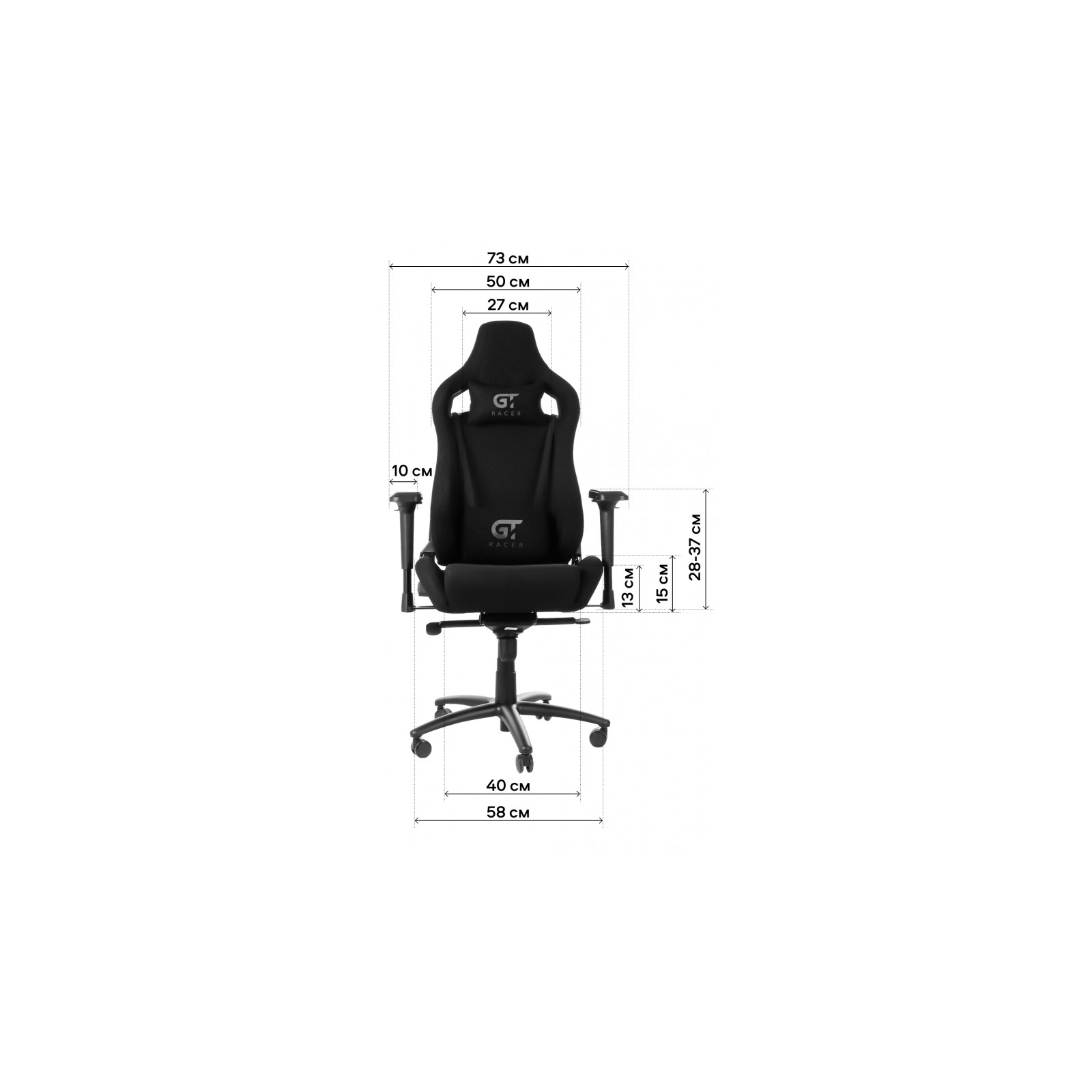 Крісло ігрове GT Racer X-0712 Shadow Gray зображення 11
