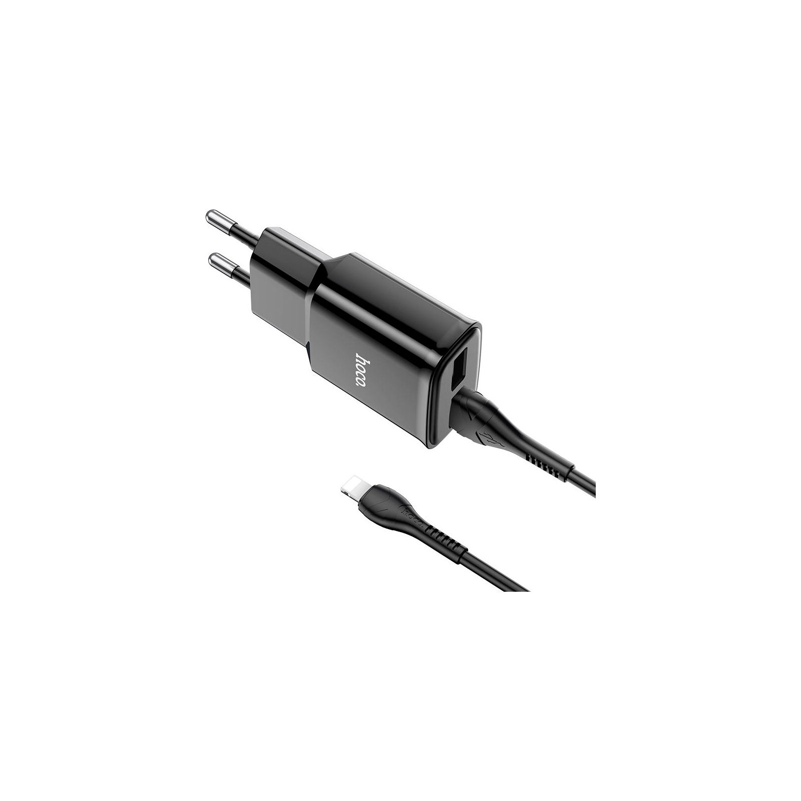 Зарядное устройство HOCO C88A Star round dual port charger set(iP) Black (6931474749505) изображение 2