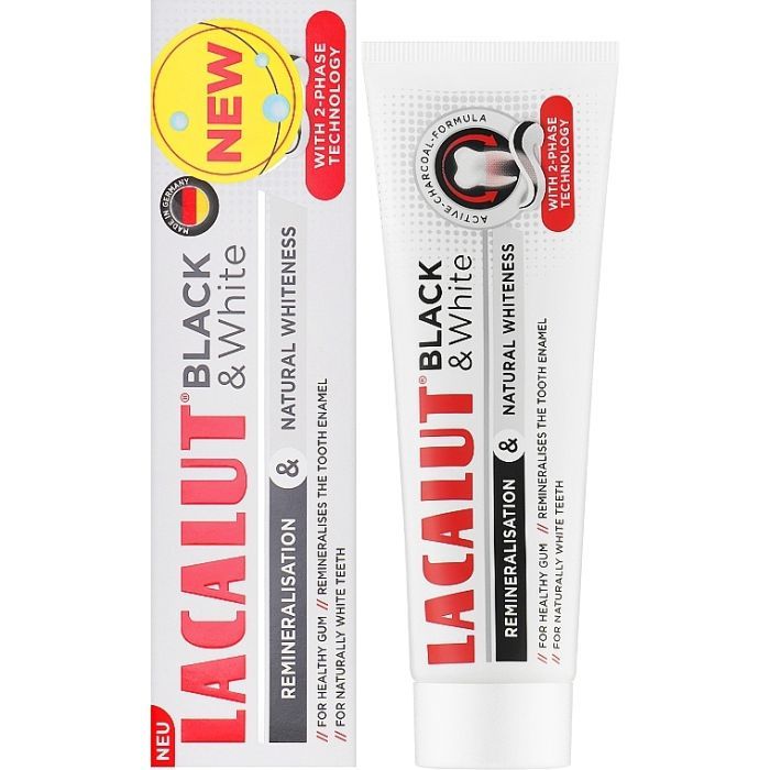 Зубна паста Lacalut Black & White 75 мл (4016369546215)