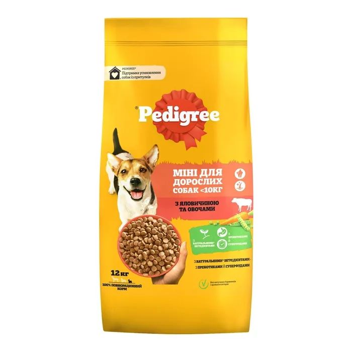 Сухой корм для собак Pedigree для малых пород с говядиной и овощами 12 кг (5998749120910)